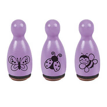 Набор штампов Brunnen Heyda Kегли, (пчелка, божья коровка и бабочка) Фиолетовый - 4